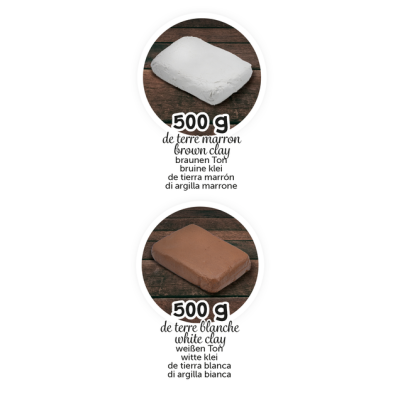 Obsah balení hrnčířské hlíny 1kg